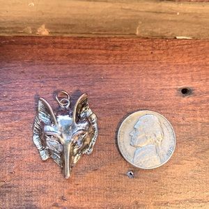 Sterling Silver Fox Head Pendant